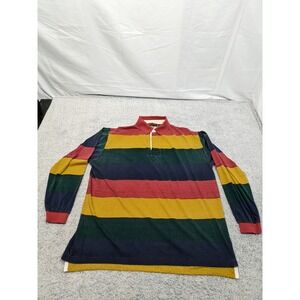 Vintage Boundary‎ Bay Rugby Shirt XL Multicolor Stripe Cotton Polo 90s Retro